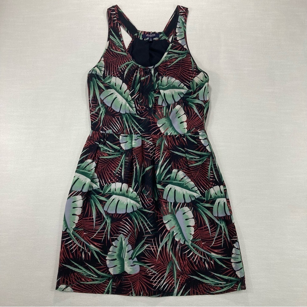 MADEWELL | Tropical Island Jungle Leaf Silk Pocket Dress